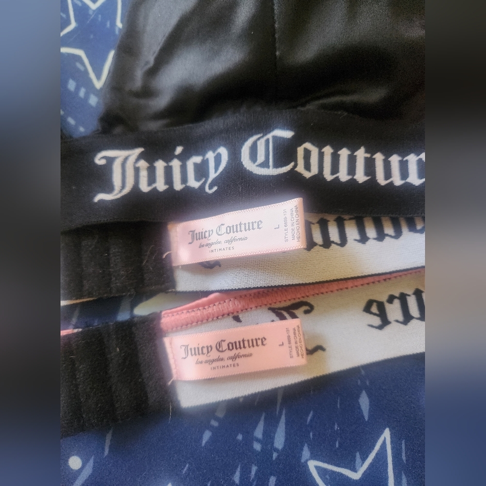 NWOT Juicy Couture Black and Pink Bralette Set